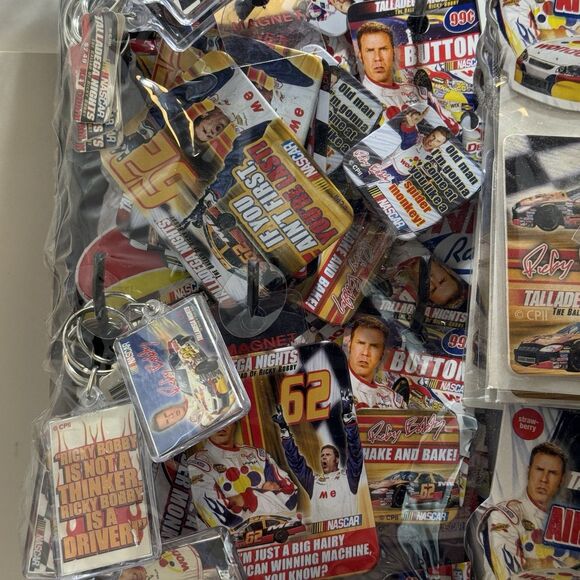 NOS Talladega Nights Air Freshener Counter Display Magnets Buttons Display Kit - Picture 9 of 15